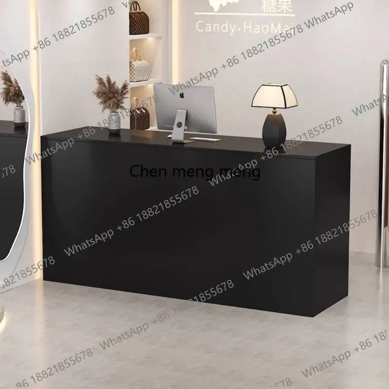 Dental Decor Reception Counter Black Boutique Design Bakery Reception Counter Cashier Clothing Receptiebalie Toonbank Furniture