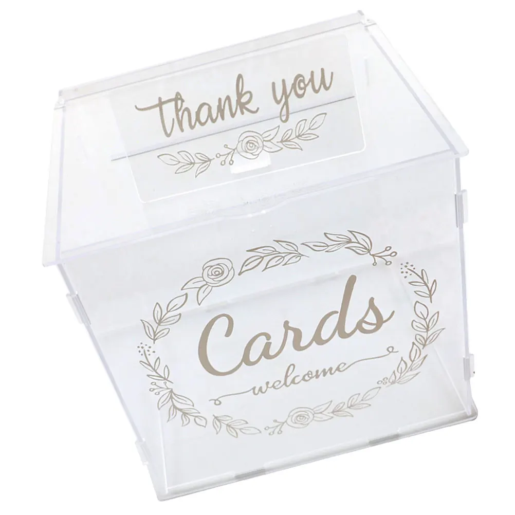 Wedding Acrylic Clear Clear Card Box with Lock for Party Bride Wedding Card Box With Lock Keepsake Photos Gifts