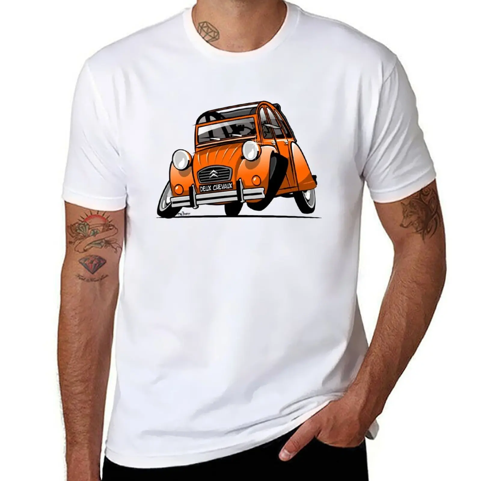 

2CV caricature orange for graphic t shirts T-Shirt t mens shirts man men