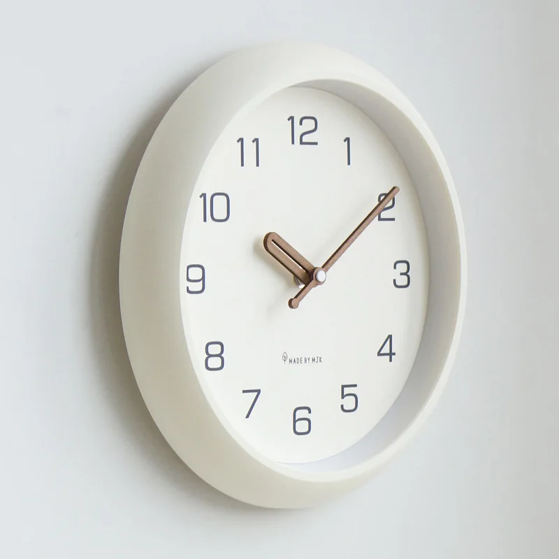 Modern Minimalist Creamy Style Wall Clocks Nordic Luxur Style 12 Inch Wall Clock Fashion Silent Simple Living Room Wall Decor