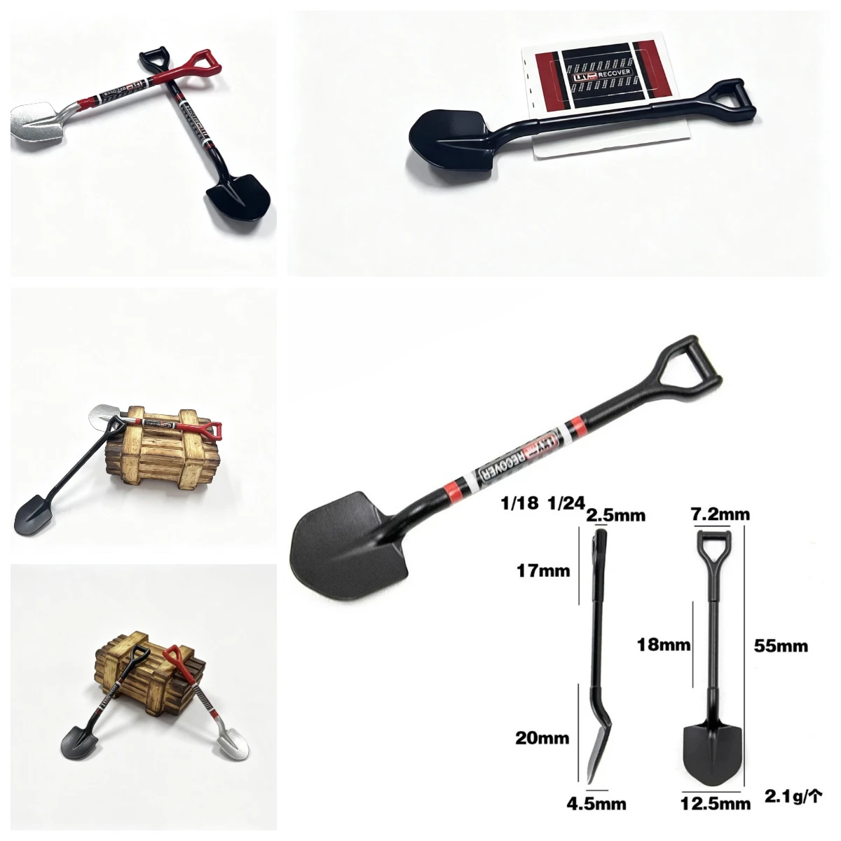 Exquisite metal  shovel for 1/18 1/24 RC Crawler TRX4M SCX24 FMS FCX24 AX24 Upgrade Part