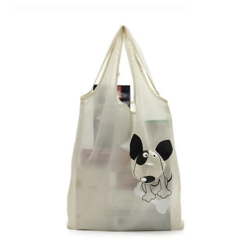 Bolso de compras con forma de perro y Panda, bolsa de almacenamiento plegable de comestibles, bolso de compras de viaje reutilizable, novedad