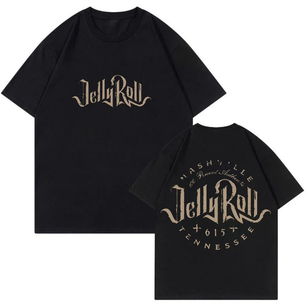 Jelly Roll Backroad Baptism Tour Merch T Shirt Men Women Short Sleeve Hip Hop O-Neck Cotton T Shirts Harajuku Tops Streetwear