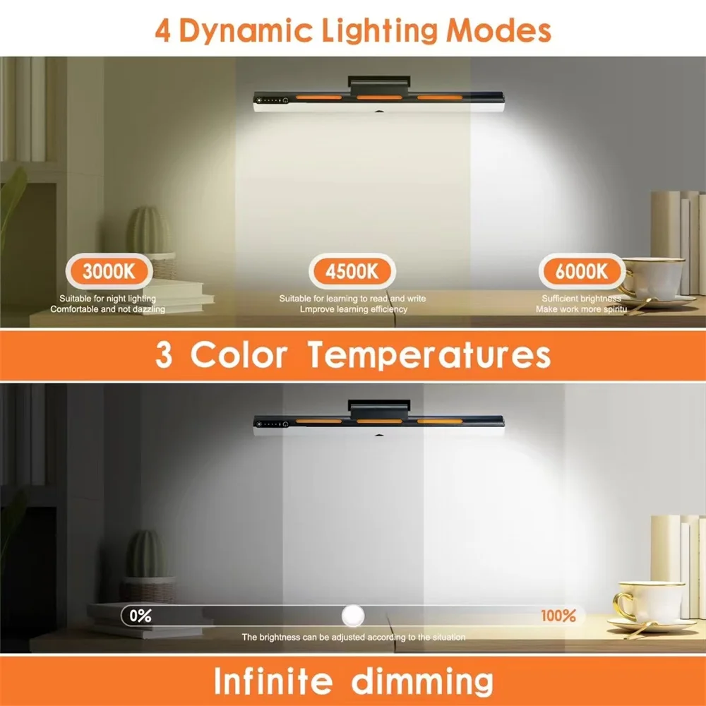 Imagem -04 - Usb Led Touch Desk Lamp 5v Luz do Monitor Barra de Luz pc Computador Tela Regulável Escritório Estudo Leitura Suspensão Candeeiros de Mesa Interior