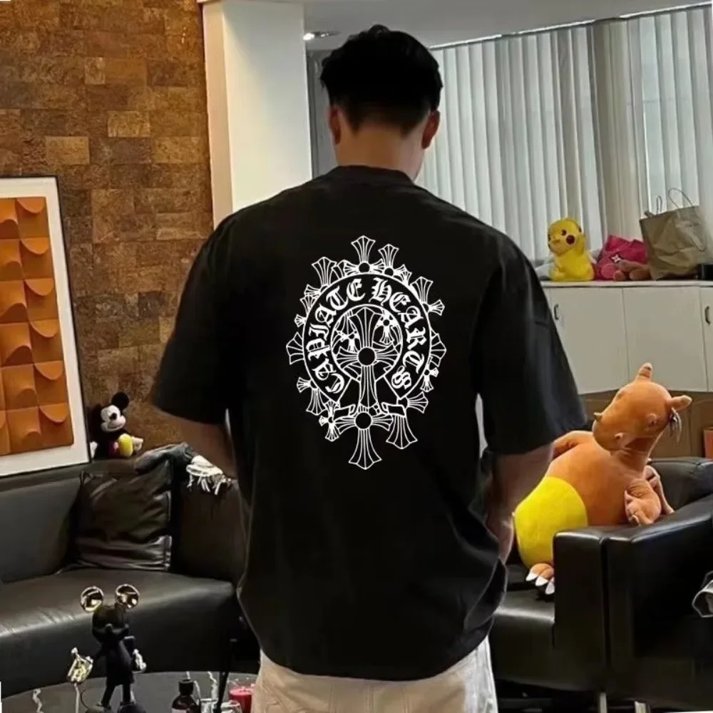 

New Harajuku Simple Style Men's and Women's T-shirt High Quality Printed Pattern Street Trend Men's Top T-shirt