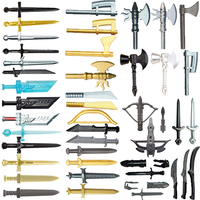 MOC Military Building Blocks Medieval Figure Soldier Weapon Accessories Sword Axe Knife Dagger Hammer Toy Mini Brick Gift R027