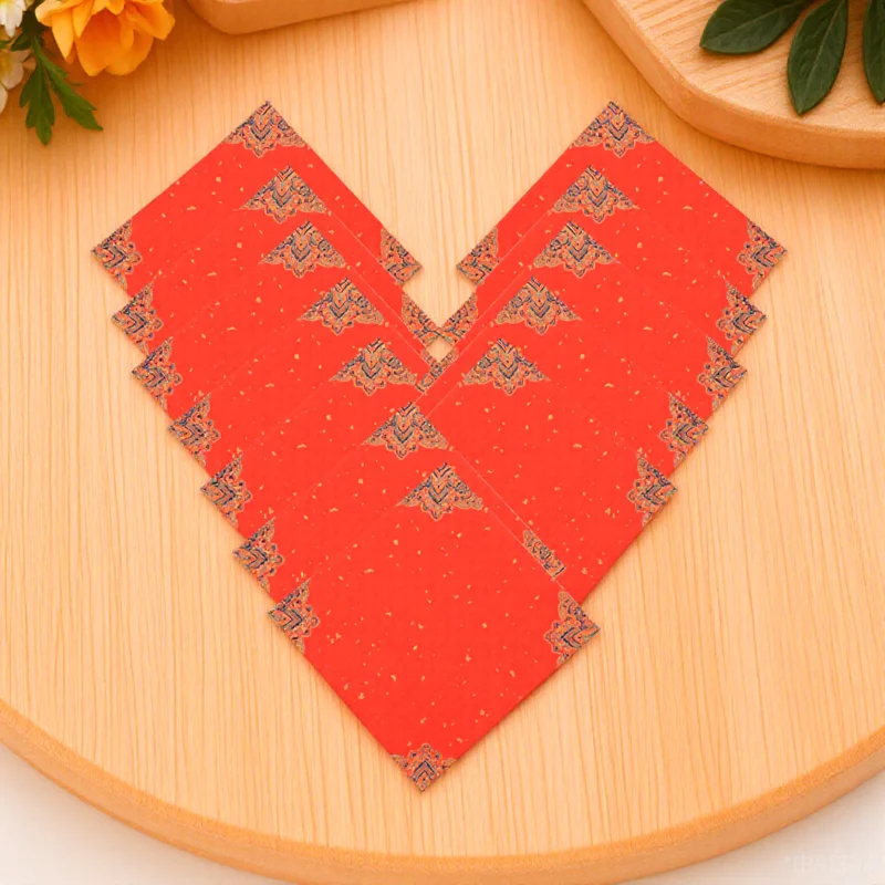 20 pezzi di carta rossa per personaggi Fu, carta Xuan vuota, forma quadrata, pennello per inchiostro, scrittura, festival di primavera, porta di nozze, adesivo, forniture per feste
