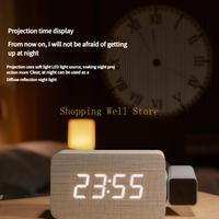 KX4B Projection Clock for Bedroom,Digital Clock with 180° Projector on Ceiling Duals Loud Alarm Clock with Dates Night Light