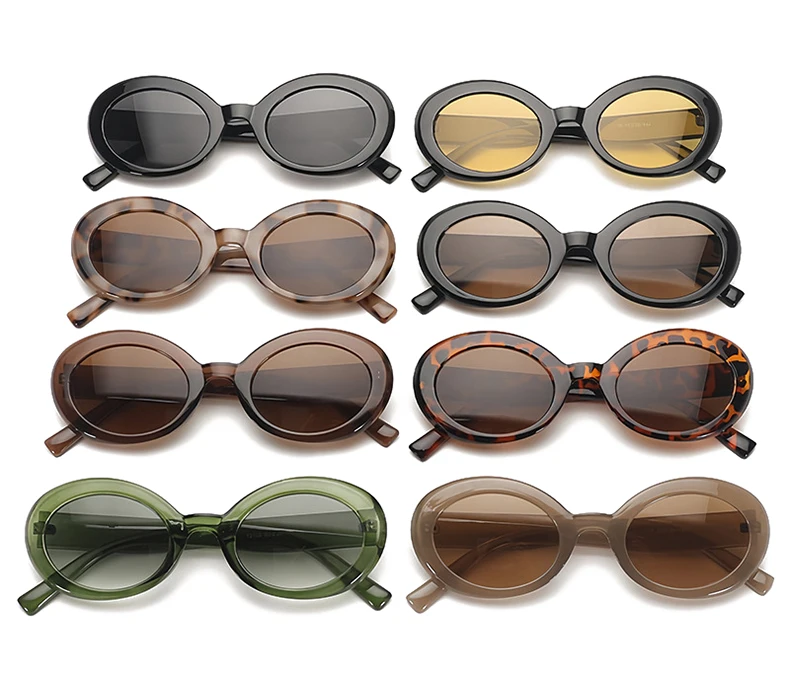 SO&EI Neue Ovale Gelee Farbe Frauen Sonnenbrille Mode Gelb Grün Shades UV400 Männer Trend Gradienten Sonnenbrille – Detail 4