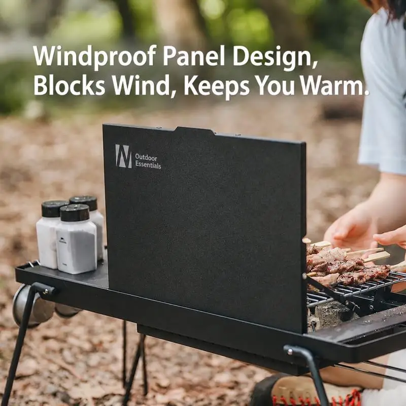 Portable Folding BBQ Grill Table - Outdoor Camping Fire Pit Cookware for Hiking, Picnic & Backyard Cooking
