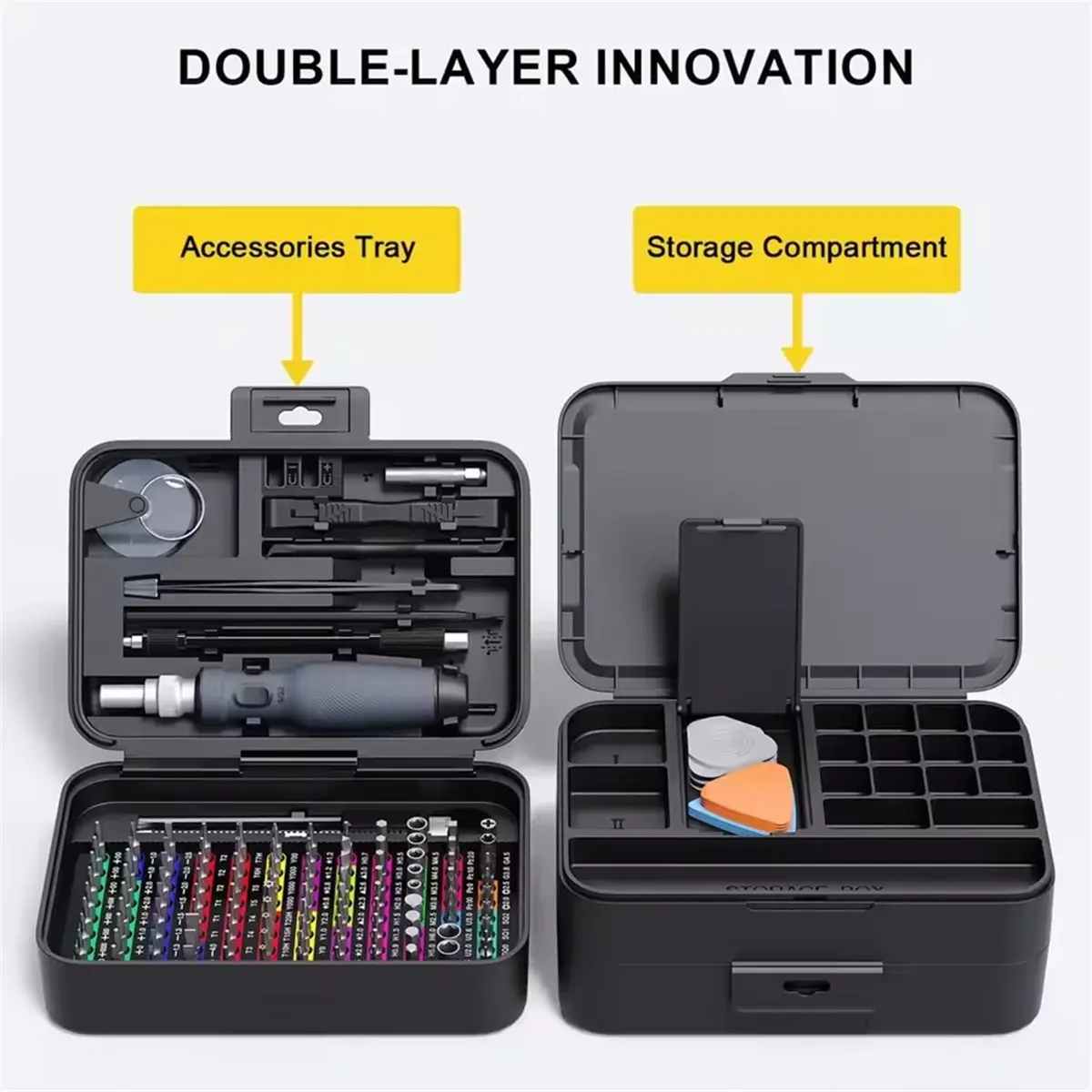 132-in-1 Precise Screwdriver Set: 108 Color-Coded Magnetic Bits for Electronics Tablets PC Phone Repair