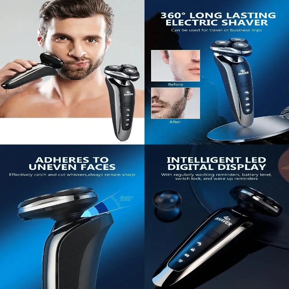 

1pc Portable Shaver With Three Blades, Multi-Functional , Fully Washable, TYPE-C Charging, Suitable As A Gift For Men At Or Tr