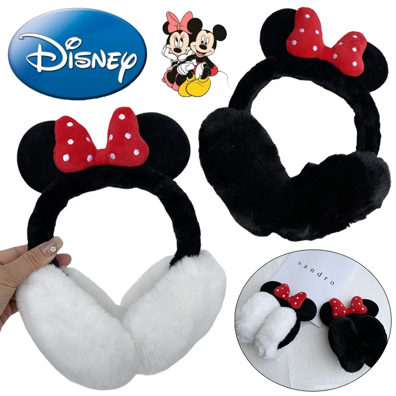 Disney Mickey Minnie Earmuffs Cartoon Winter Soft Warm Earflap Fashion Boys Girls Outdoor Cold Protection EarMuffs Ear Cover