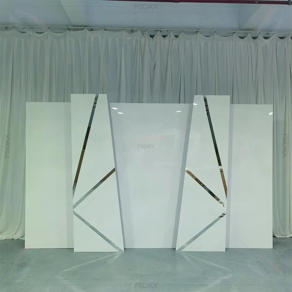

White Rectangle PVC Acrylic Backdrop Stand Wedding Flower Stands Wall Backdrop for Parties Wholesale Advantages