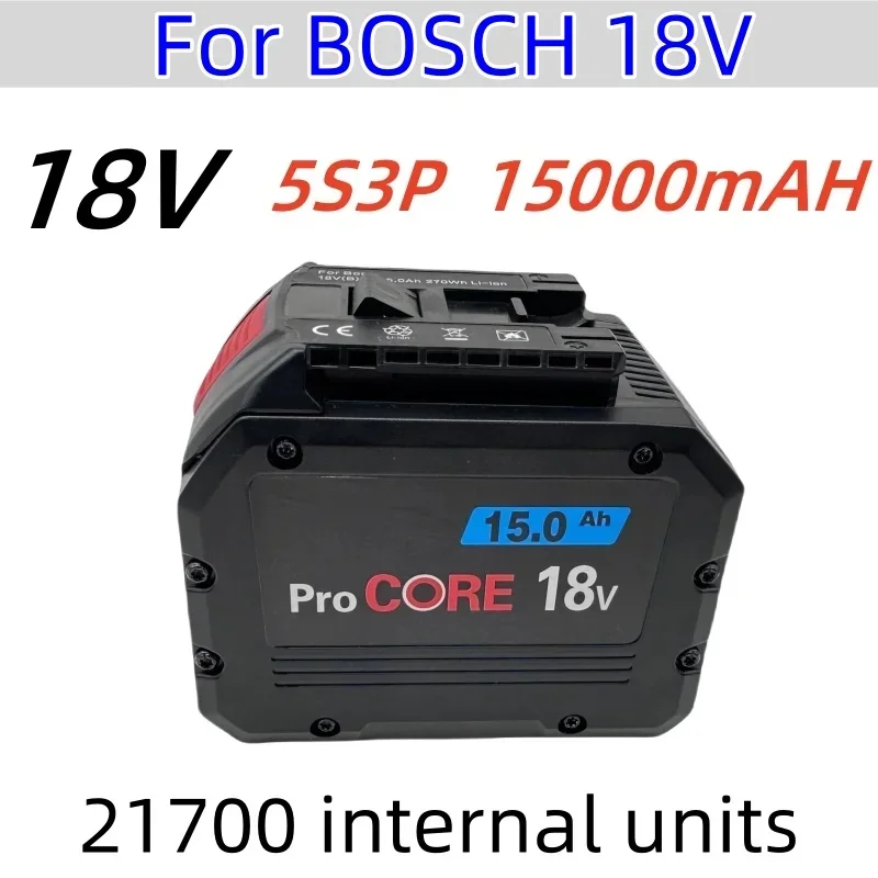 18V 15000mAH For BOSCH Professional 18V 21700 Battery ProCORE 18V Li-ion Replacement for BAT609 BAT618 with BMS durable