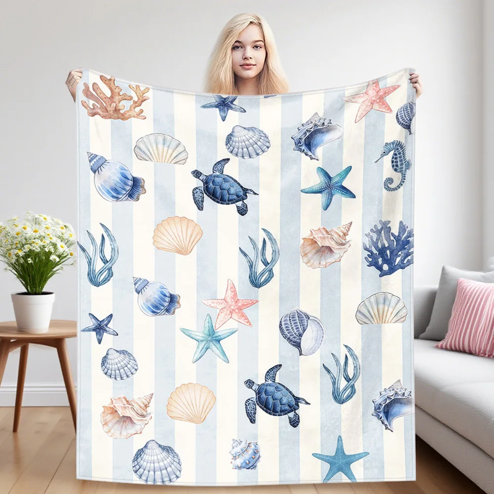 Ocean Treasures Nap Blanket,Flannel Blanket,Suitable For Sofas,Beds,Cars,Rooms,Offices,Camping,Exquisite Gift Blankets
