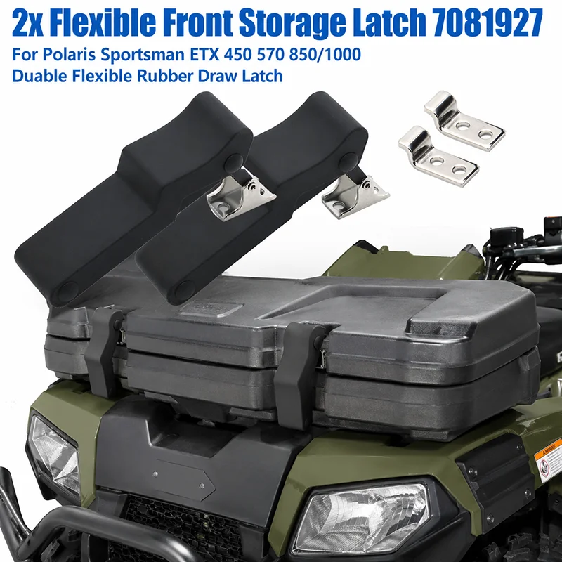 2x Flexible Front Storage Latch 7081927 For Polaris Sportsman ETX 450 570 850/1000 Duable Flexible Rubber Draw Latch