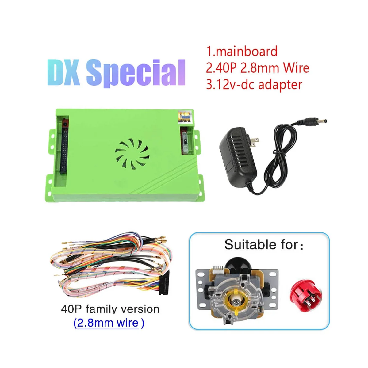 For Pandora Saga Box DX Motherboard+2.8mm Cable 5000-in-1 Arcade Game Console Jamma for Coin Pusher US Plug