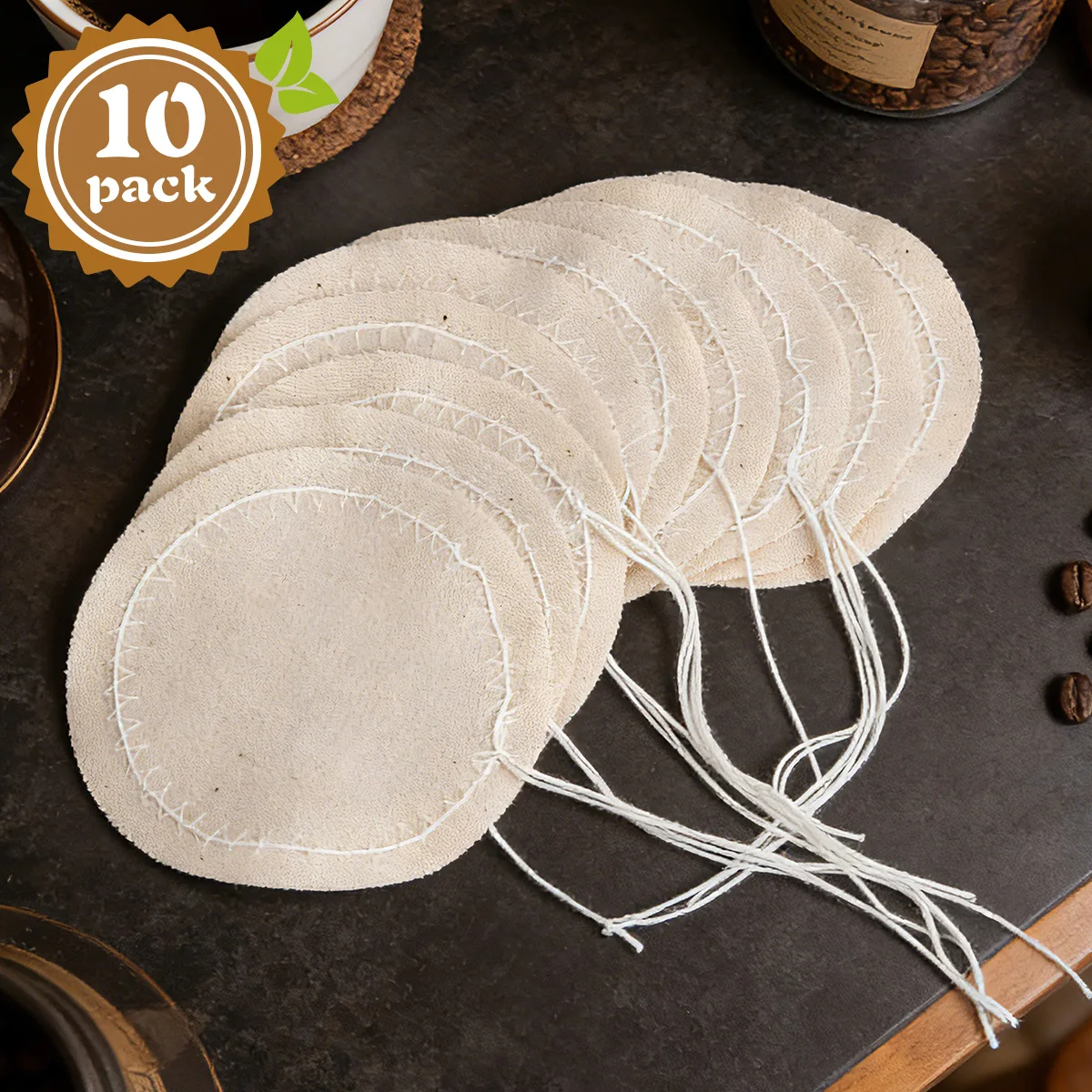 10/30Pcs Replacement Cotton Coffee Filter, Cloth for Syphon Coffee Maker, Cloth Unbleached, Siphon Compatible Drip