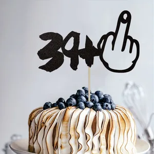 1pc Glitter Black 40th Birthday Take Decorations, perfectas para cuarenta años de cumpleaños, 40 aniversario o 40 fabulosos (negro-39+1) 10 mejores ventas de 40 cumpleaños Topper - №4