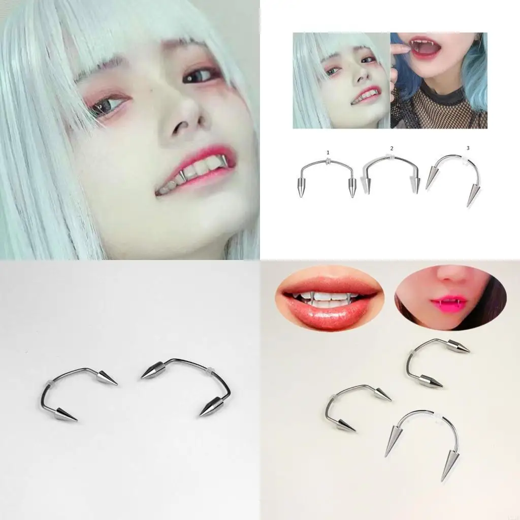 Stainless Steel Lip Teeth for Halloween Role-Playing Birthday