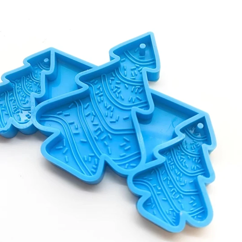 Christmas Tree Shaped Pandents Silicone Mold DIY Handmade Plaster UV Epoxy Resin Keychain Earring Molds Jewelry Making Supplies