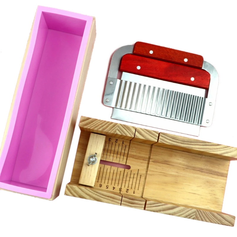 

Practical for Sharp Soap Cutter Wooden Box Kit Soap Cutting Tools Stainless Steel Slicer Knife for Creative Candles DropShip