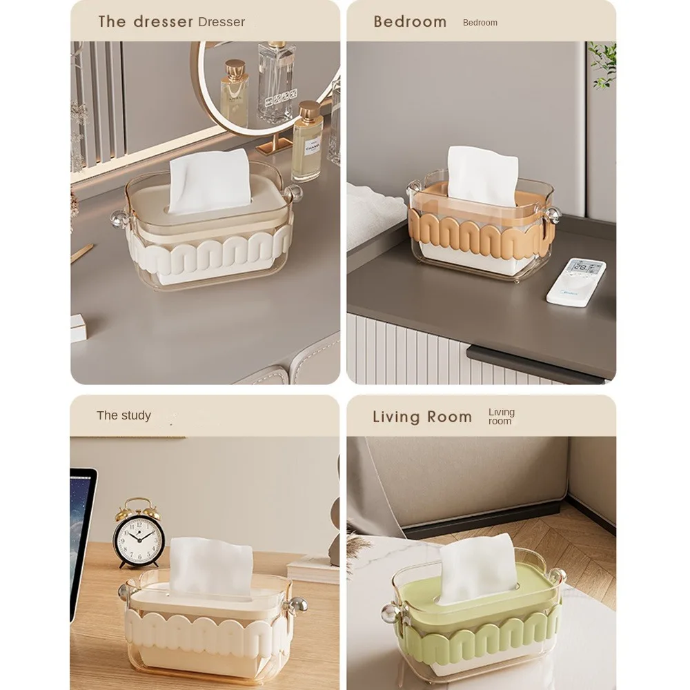 Cream Color Toilet Tissue Box Waterproof Great Load Bearing Suspended Storage Bin Multifunctional Wall-Mounted Storage Rack