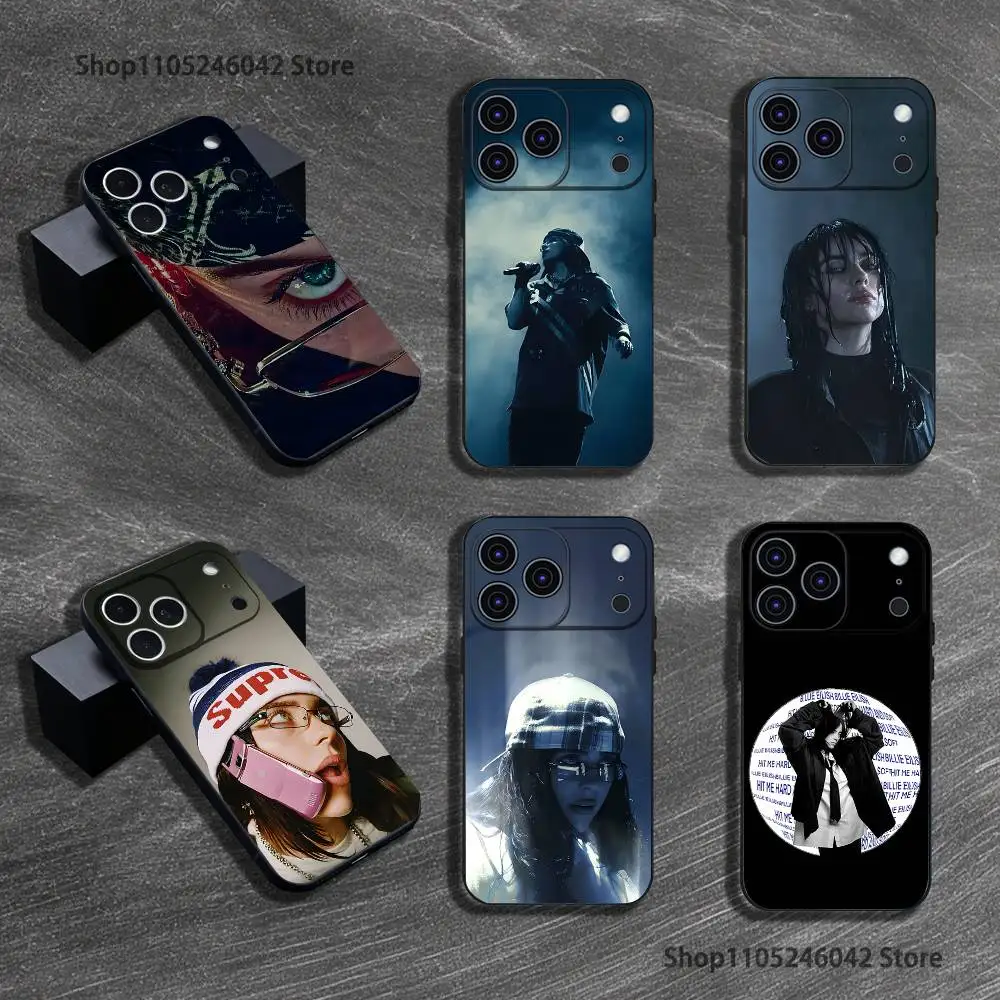 

B-Billie L-lovely E-EilishS Phone Case For iPhone 17,16,15,14,13,12,11,Pro,XS,Max,XR,Plus,E,SE4,Mini Black Soft Cover