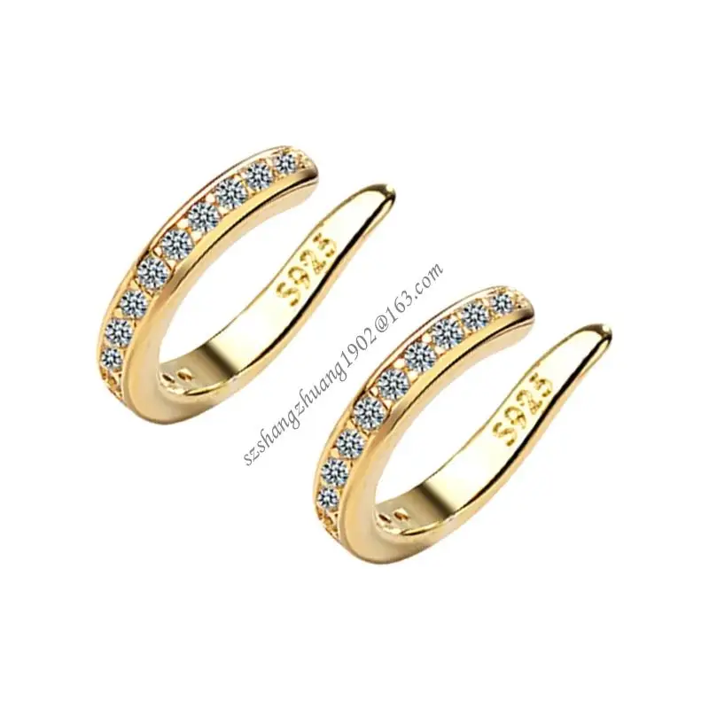 

Q6RB Кубический цирконий ушной костяной манжета пронзительная медная ювелирная вечеринка аксессуар