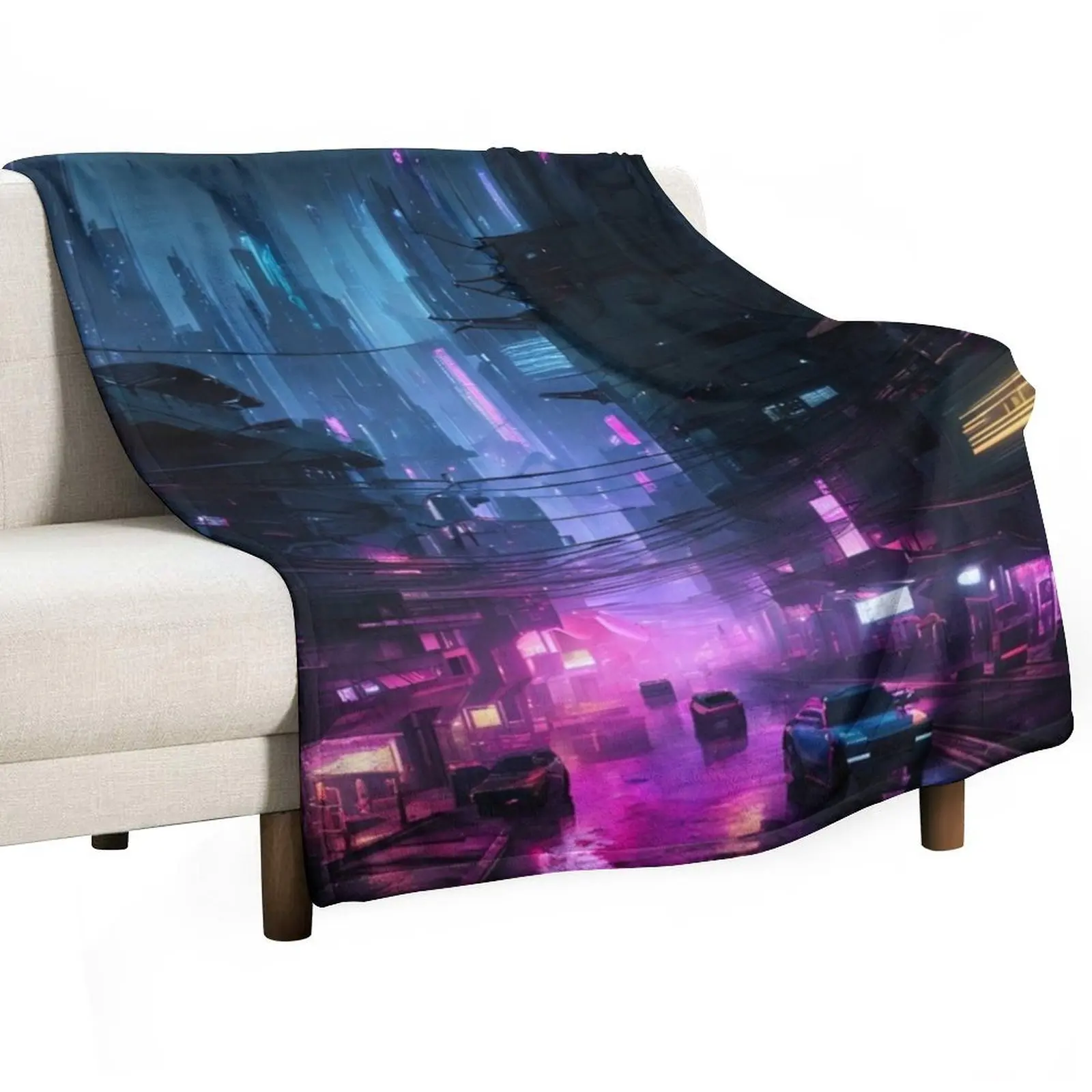 Cyberpunk Night City Art #8 Throw Blanket Summer Beddings Tourist Blankets