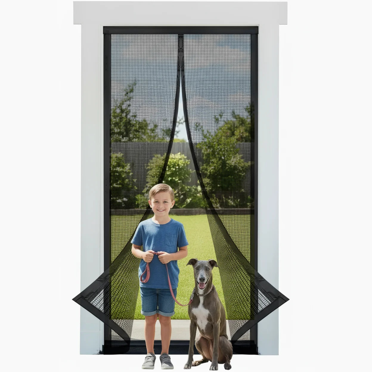 PP Nano Magnetic Screen Door Upgraded Strong Magnets Anti-Mosquito Curtain No Drilling Heavy Duty Insect Net