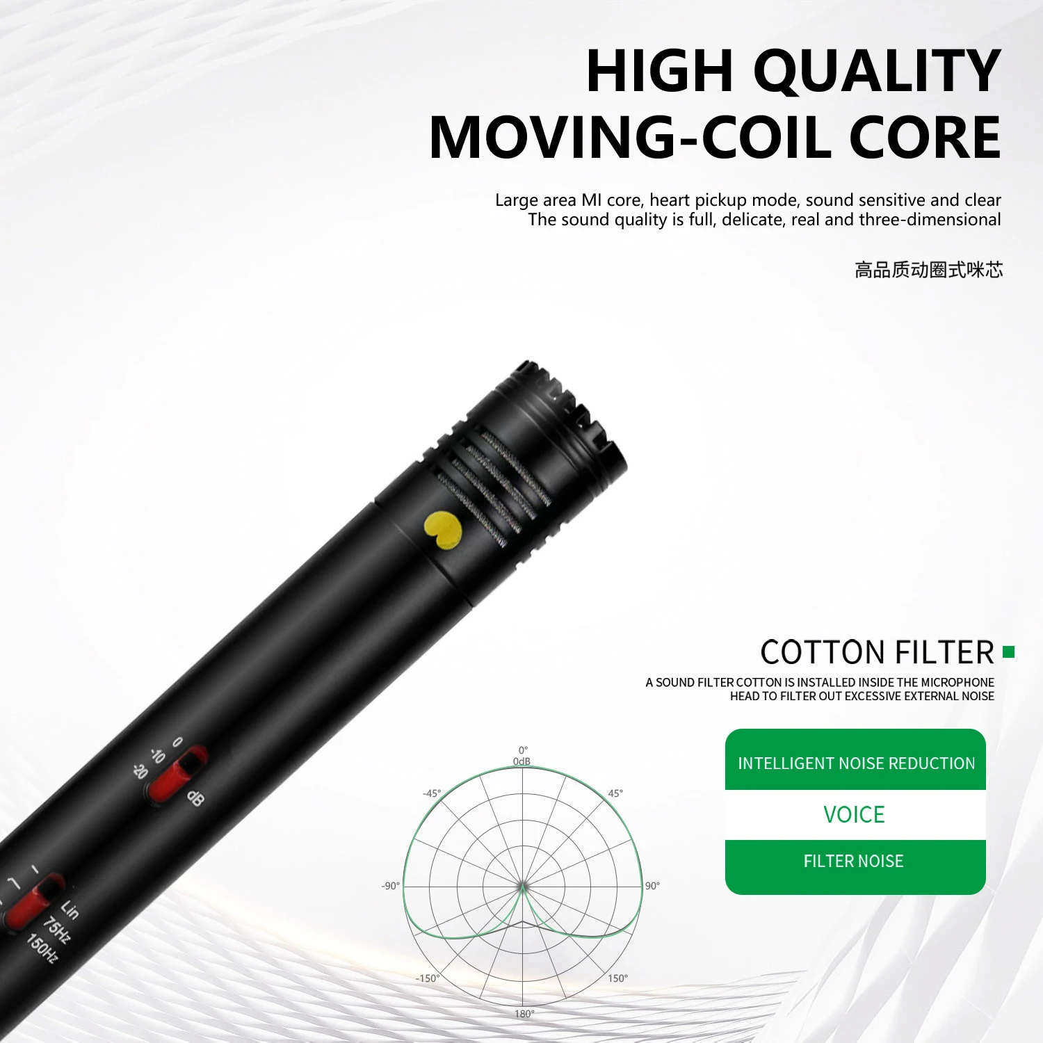GAM-CF08 Professional Cardioid High-quality Microphone for Interview Video & Audio Recording