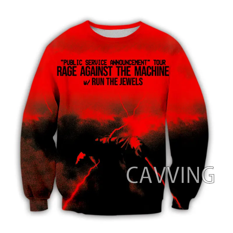 CAVVING 3D Printed  Rage Against The Machine  Crewneck Sweatshirts Harajuku Styles Tops Long Sleeve Sweatshirts for Men/women