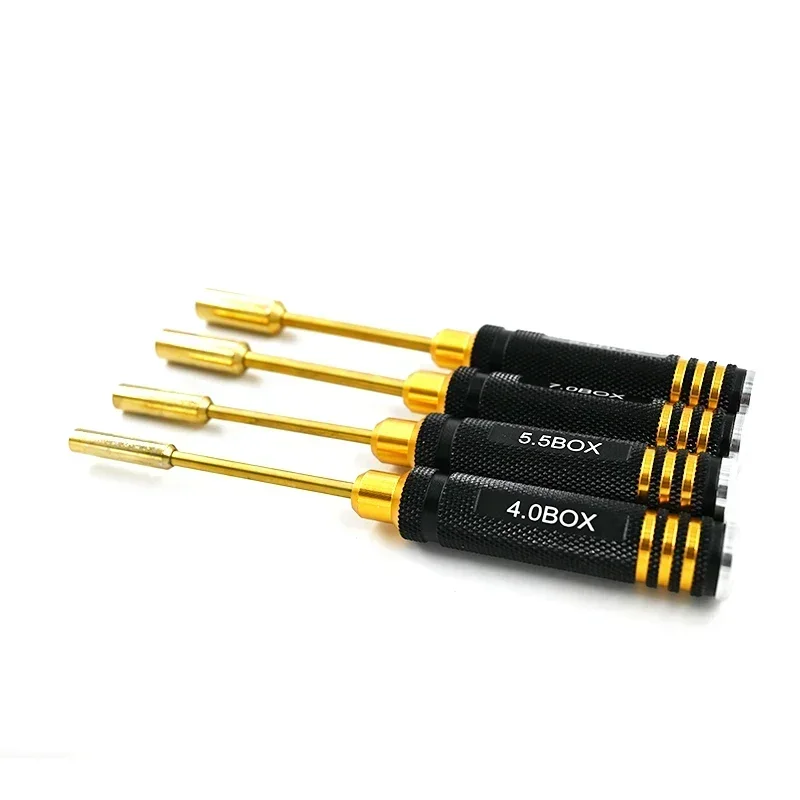 4 ชิ้น/เซ็ต RC เครื่องมือ hex Screw Driver ชุดไทเทเนียมชุบแข็ง 4.0 5.5 7.0 8.0 มม. ไขควงสําหรับเฮลิคอปเตอร์ Rc ของเล่น (1 ชุด))