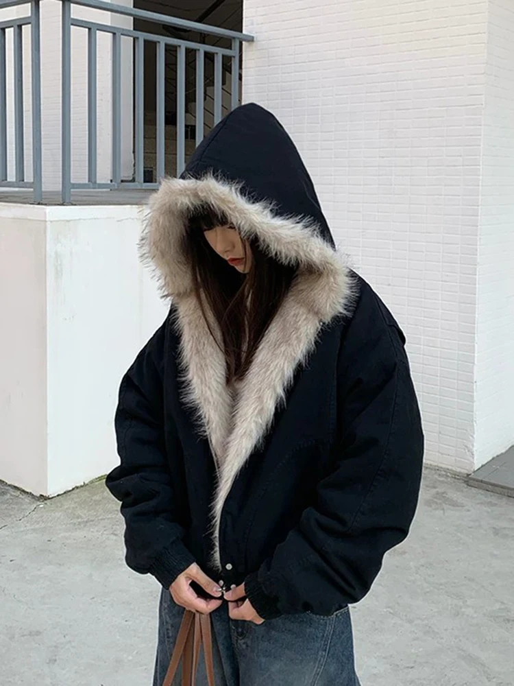 

Cleanfit Men's Thiened Hooded Cotton Jaet with Fur Collar Casual Winter Warm Zipper Closure Color Faionable Coat