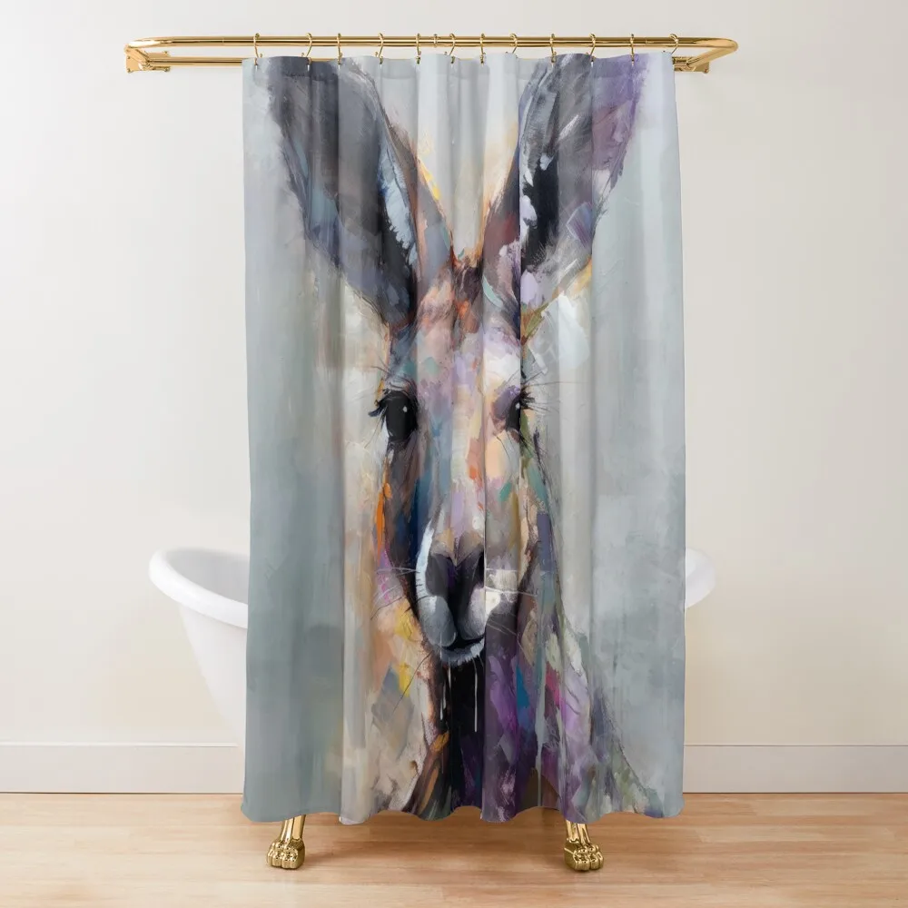 

Kangaroo Art Print, Printed Animal Painting, Canvas for Livingroom Wall DÃ©cor, Abstract Animal Art Shower Curtain