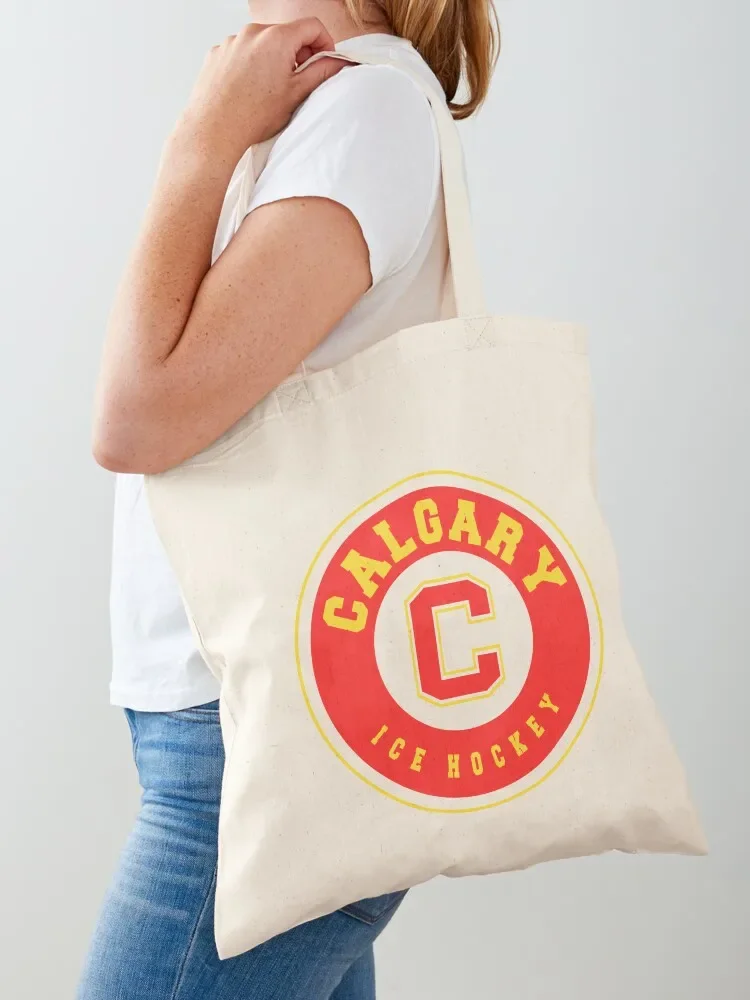 Calgary ice hockey Tote Bag reusable shopping bag foldable reusable bag women shopper bags for women