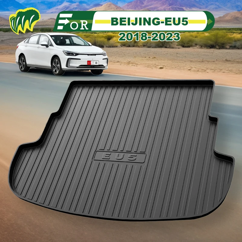 

For BEIJING-EU5 2018-2023 TPE Custom Fit Car Trunk Mat All Season Black Cargo Mat 3D Shaped Laser Measured Trunk Liners