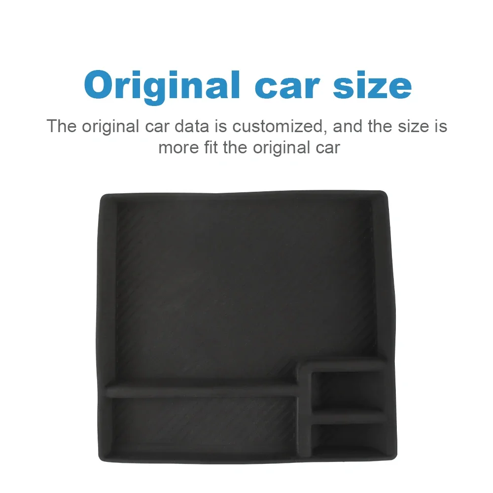 For Ford Mustang 2024-2027  Armrest Storage Silicone Mat Black Anti Slip Pad Center Console Protector Interior Accessories