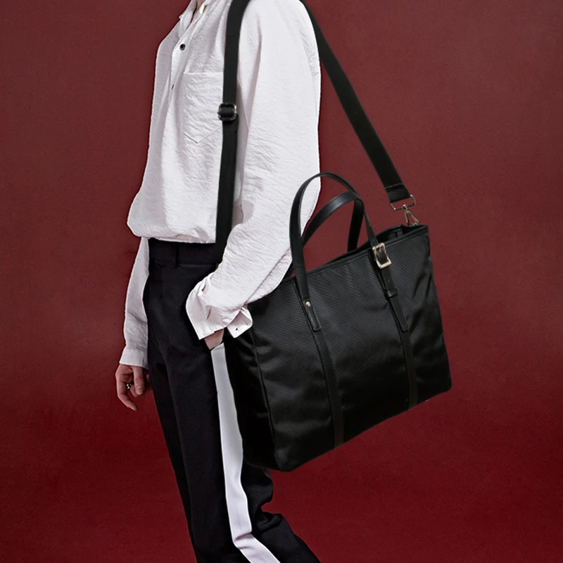 Yonben Ox Canvas Busin Casual handtas Lichtgewicht reisbrief Herentas Zacht handvat Groot formaat 3-inch laptoppet...