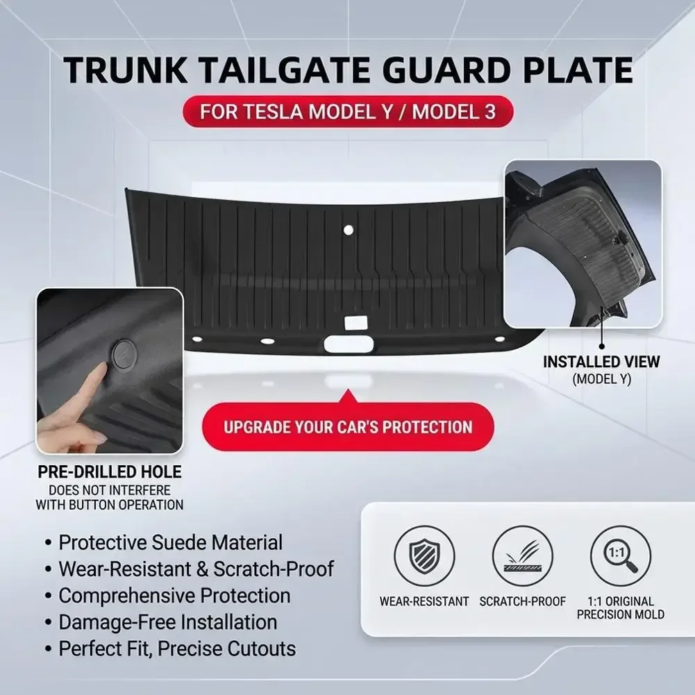 Heckklappen-Schutzmatten für Tesla Model Y Juniper/YL TPE Schutzmatte Anti-Schmutz-Matte Kofferraum-Kratzschutzmatte für Model 3 Highland – Detail 3