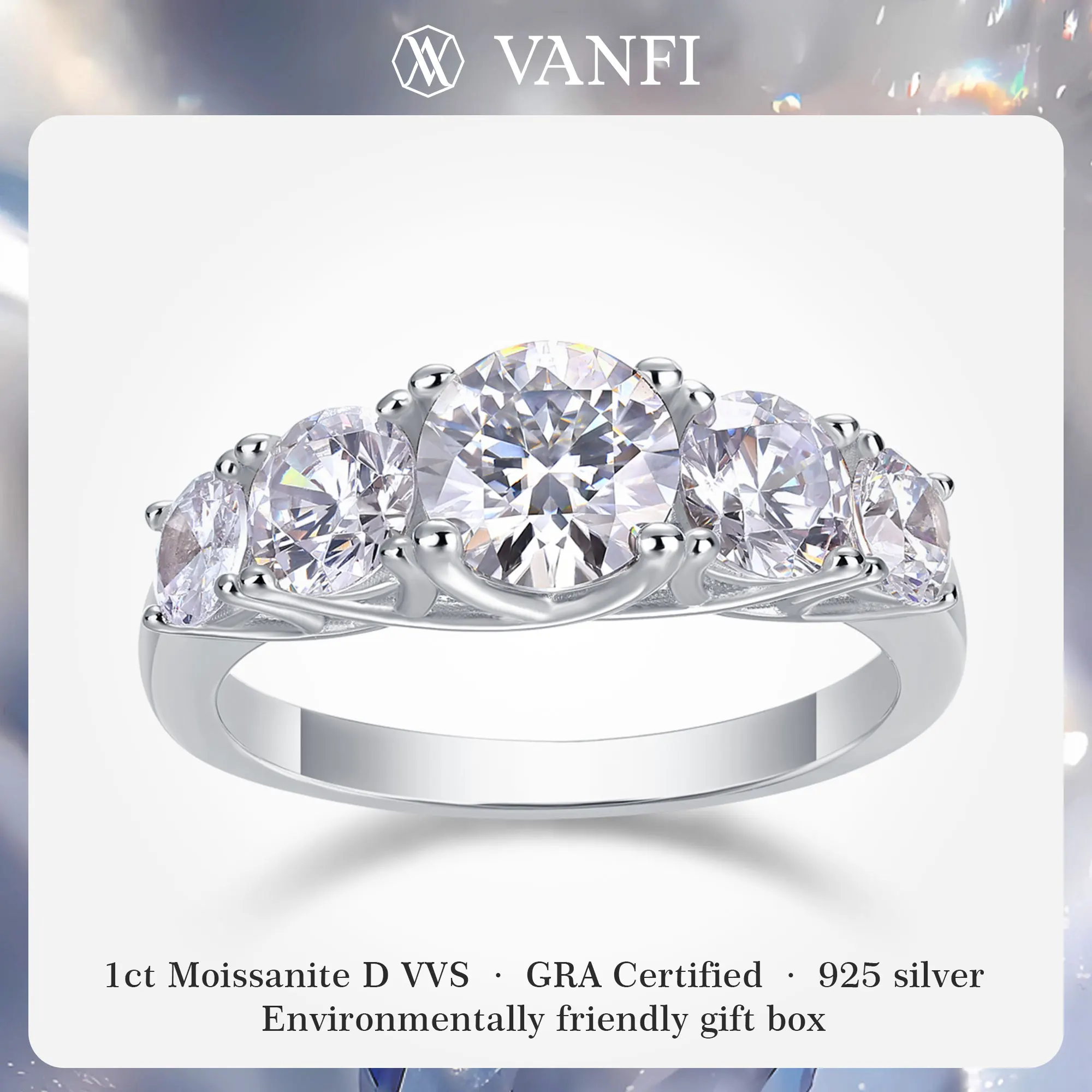 

Kfvanfi s925 серебро 1 карат муассанит цветок женское кольцо с платиновым покрытием лабораторный бриллиант помолвка свадебная вечеринка ювелирные изделия