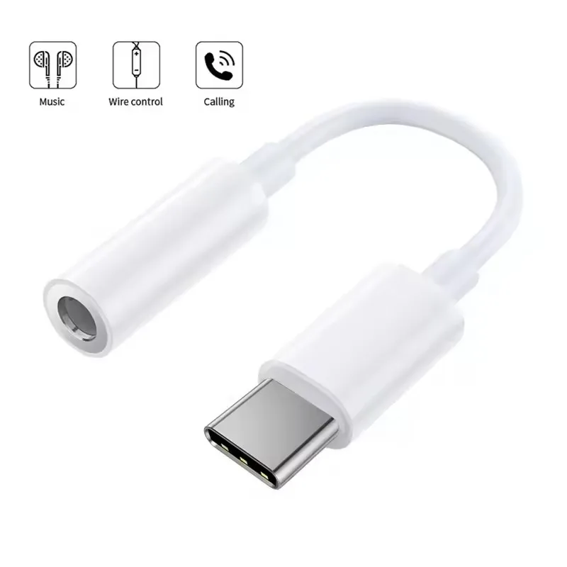 Type-C to 3.5mm Jack Audio Cable Adapter for Samsung Xiaomi Redmi Honor OPPO VIVO Realme Piexl Digital Signal Converter
