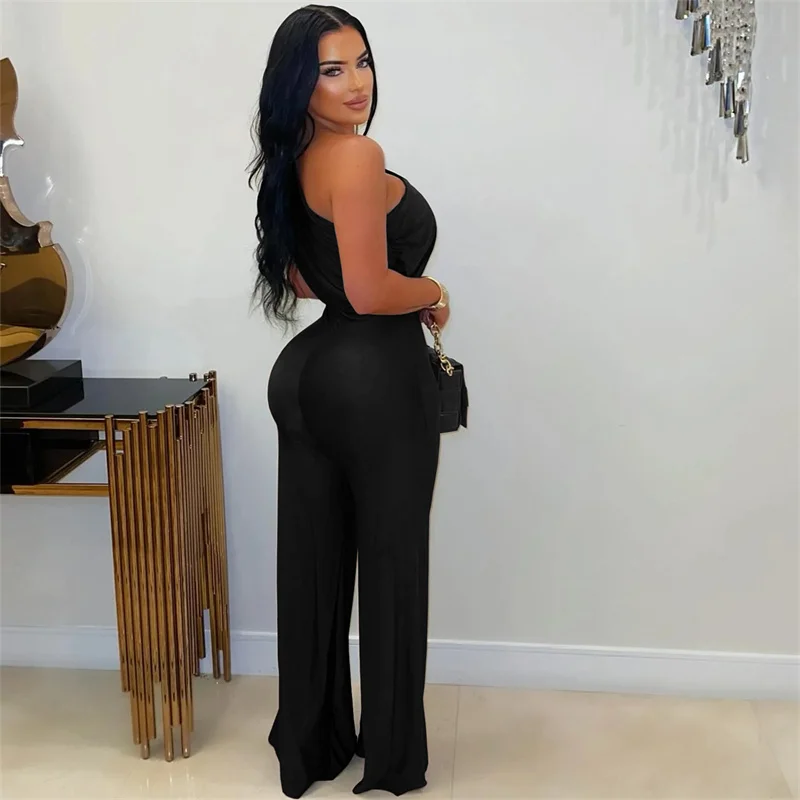 Doyerl حلقة معدنية واحدة الكتف رومبير امرأة حللا أنيقة بلا أكمام عالية الخصر نادي حفلة قطعة واحدة بذلة Combinaison