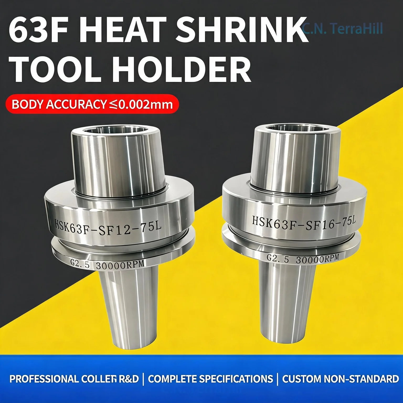 CNC Tool Holder HSK63F Integral Sintered Heat Shrink Collet Chuck High Precision Machining Shrink Fit Holder SF Series