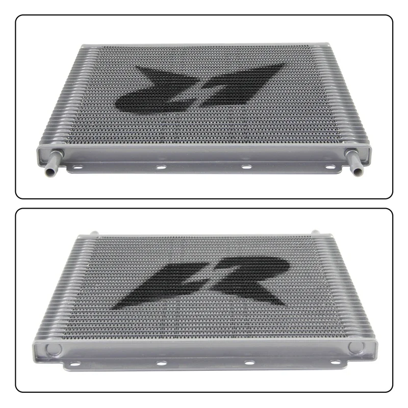 

Масляный радиатор с трубкой и ребрами, 32 ряда, универсальный, 11 x 10 x 0,75 дюйма (280x254x19 мм), впускной/выпуск 9,6 мм, 3/8 дюйма, алюминиевый, серебристый