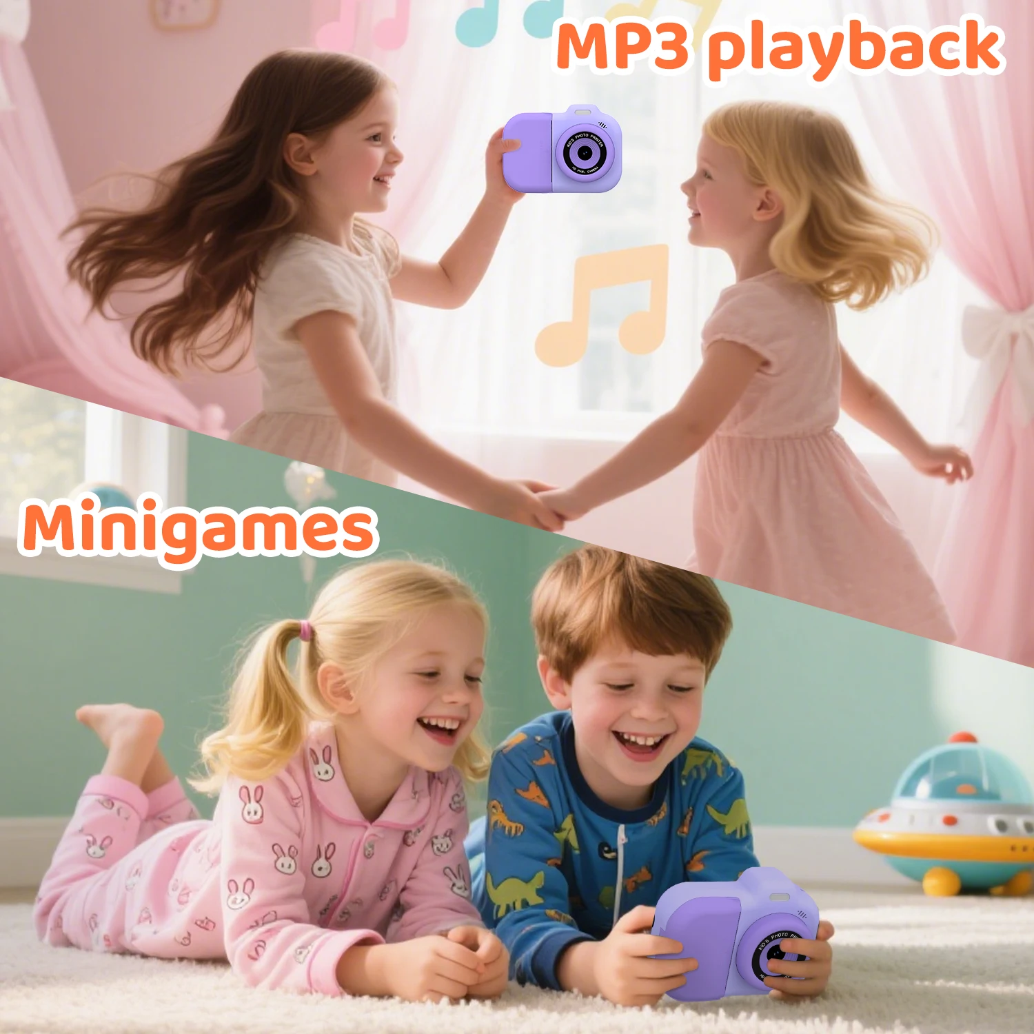 Children Instant Print Camera Dual Lens 1080P HD Video Record Photo Thermal Print Digital Camera 32G Christmas Gifts Toys