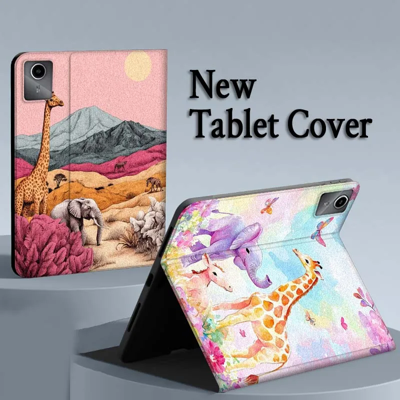 

Elephants Giraffes Cute Tablet Case For Xiaoxin Legion Tab Y900 Y700 K10 M10 P11 Pad Pro GT Plus 3rd Gen 4 8.8 11 11.5 Cover