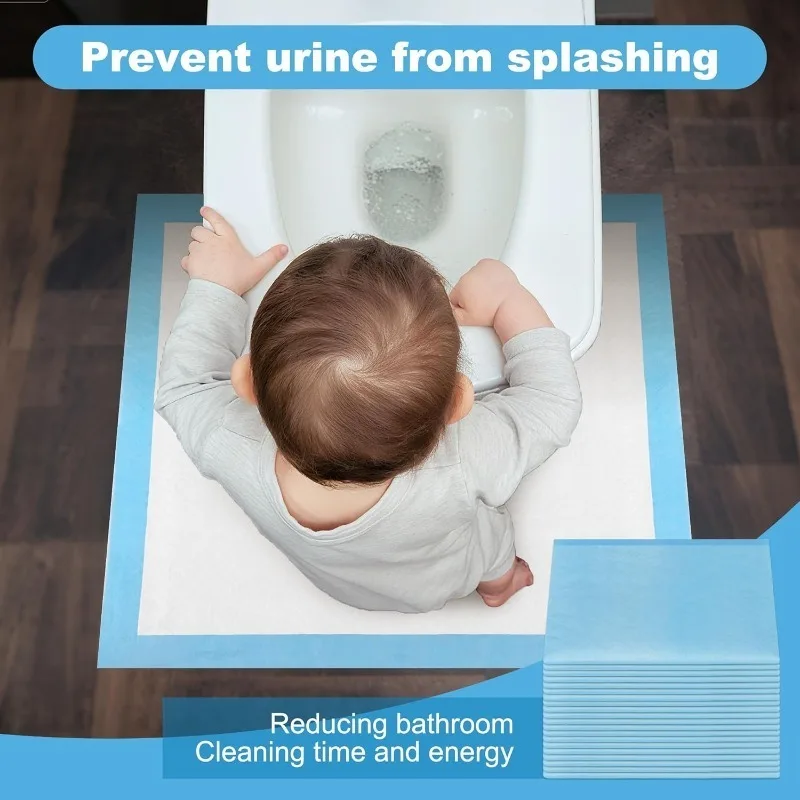 25 Pack Disposable Toilet Mats Floor Protector Training Rug Waterproof Non-Slip Bathroom Potty Great for Children & Adults 23In - view 5